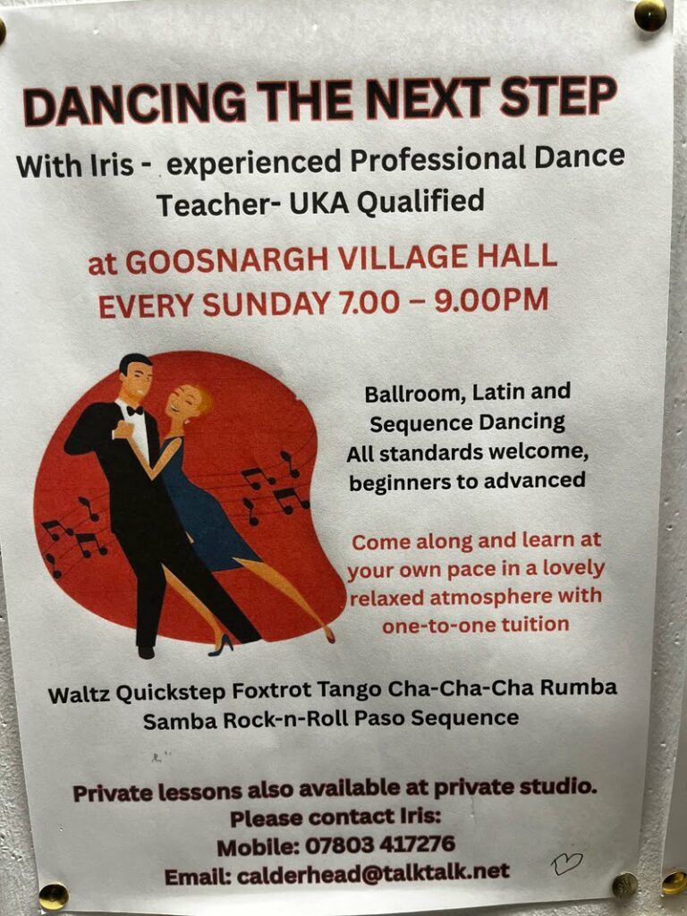 Goosnargh And Whittingham Village Hall dancing poster